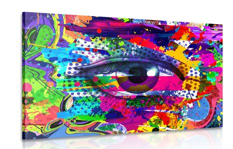 WANDBILD MENSCHLICHES AUGE IM POP-ART-STIL - POP-ART-BILDER - BILDER