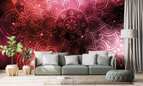 TAPETE MANDALA MIT GALAKTISCHEM HINTERGRUND - TAPETEN MIT FENG SHUI-MOTIVEN - TAPETEN