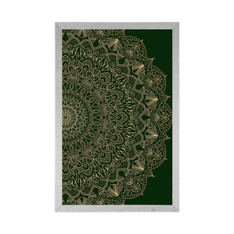 PLAGÁT DETAILNÁ OZDOBNÁ MANDALA V ZELENEJ FARBE - FENG SHUI - PLAGÁTY