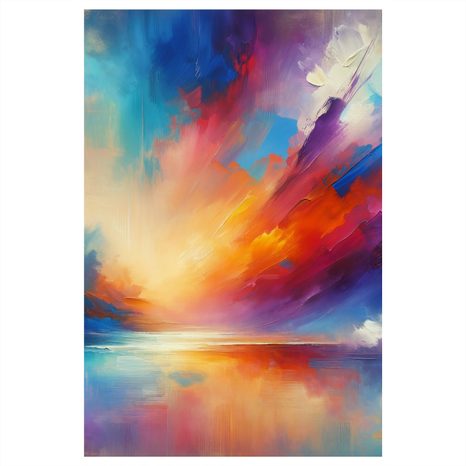 SLIKA MAVRIČNI ODTENKI SONČNEGA ZAHODA - ABSTRAKTNE SLIKE - SLIKE