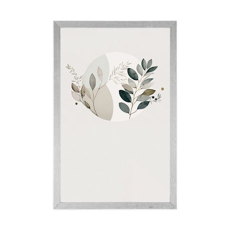 PLAGÁT BOHO RASTLINKY V KRUHU - BOTANICKÉ - PLAGÁTY