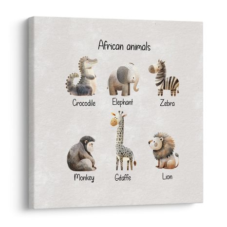 OBRAZ AFRICKÁ ZVÍŘATA - DĚTSKÉ OBRAZY ZVÍŘÁTKA - OBRAZY