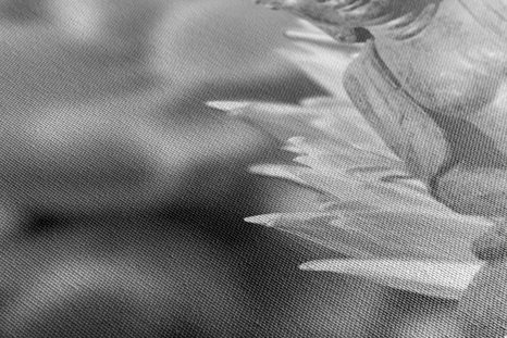 OBRAZ KLIDNÝ BUDHA V ČERNOBÍLÉM PROVEDENÍ - ČERNOBÍLÉ OBRAZY - OBRAZY