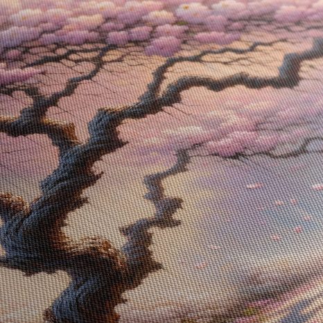 WANDBILD ROSA LEBENSBAUM IN BLÜTE - BILDER BÄUME DES LEBENS - BILDER