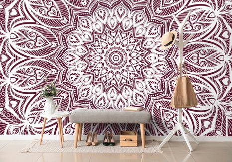 TAPETA MANDALA HARMONIE NA RŮŽOVÉM POZADÍ - TAPETY FENG SHUI - TAPETY