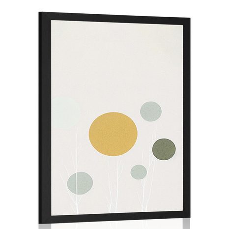 POSTER MINIMALISTISCHE BÄUME MIT KREISEN - BOTANIK - POSTER