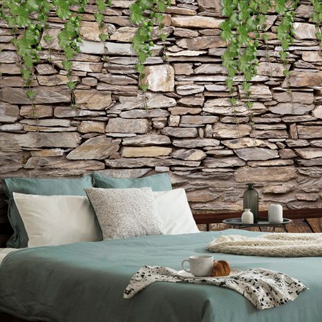 SAMOLEPÍCÍ TAPETA STĚNA POKRYTÁ LISTY - SAMOLEPÍCÍ TAPETY - TAPETY