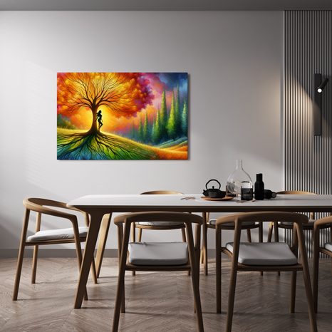 OBRAZ TAJEMNÁ SILUETA U STROMU ŽIVOTA - OBRAZY STROMY ŽIVOTA - OBRAZY