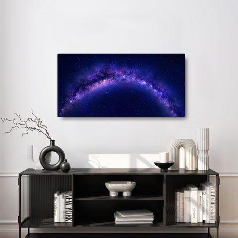 CANVASTAVLA KOSMISK GLÖD I BLÅVIOLETTA TONER - TAVLOR MED GALAXER - TAVLOR