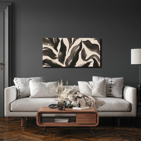 TABLEAU SUR TOILE – COURBES FLUIDES MONOCHROMES - IMAGES FORMES ABSTRAITES - TABLEAUX