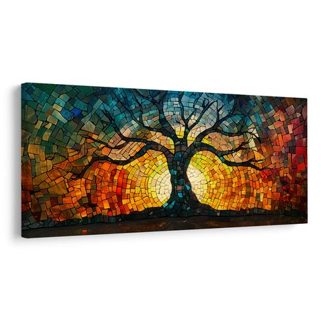 WANDBILD STRAHLENDER LEBENSBAUM - BILDER BÄUME DES LEBENS - BILDER