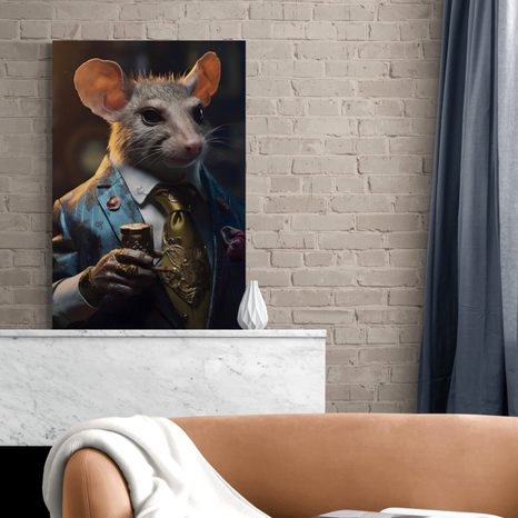WANDBILD TIERISCHER GANGSTER RATTE - WANDBILDER TIERISCHE GANGSTER - BILDER