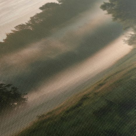 TABLEAU SUR TOILE – MATIN BRUMEUX AU-DESSUS D’UNE PRAIRIE - TABLEAUX DE CHAMPS ET PRAIRIES - TABLEAUX