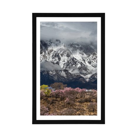 AFFICHE AVEC PASSE-PARTOUT – PAYSAGE DE MONTAGNE UNIQUE - NATURE - AFFICHES