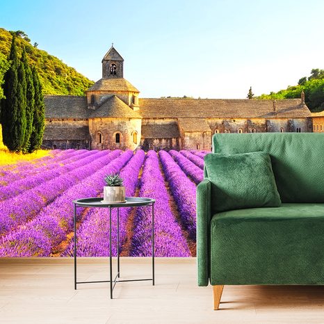 WALL MURAL PROVENCE WITH LAVENDER FIELDS - WALLPAPERS CITIES - WALLPAPERS