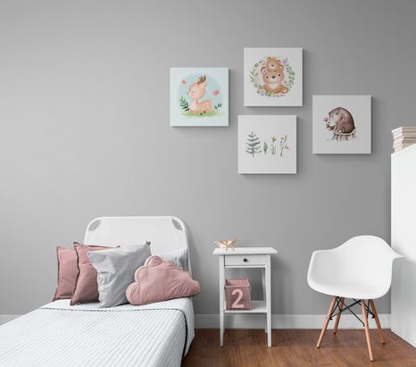 SET DI QUADRI – ANIMALI IN COLORI TENUI - COLLEZIONI DI QUADRI - STAMPE E QUADRI