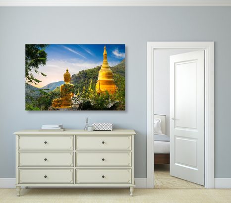 КАРТИНА НА ПЛАТНО – ПОГЛЕД КЪМ ЗЛАТНИЯ БУДА - ФЪН ШУЙ КАРТИНИ - КАРТИНИ