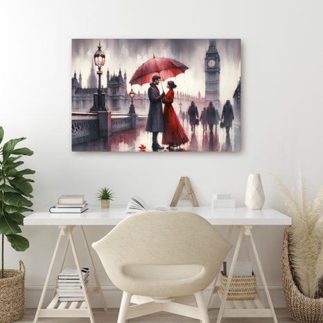 WANDBILD LIEBESPAAR IN LONDON - BILDER MIT LIEBESMOTIVEN - BILDER