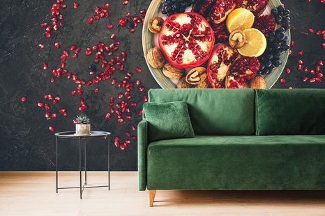 ΤΟΙΧΟΓΡΑΦΊΑ ΜΊΓΜΑ ΜΕ ΡΌΔΙ - ΤΑΠΕΤΣΑΡΊΑ ΓΙΑ ΦΑΓΗΤΌ ΚΑΙ ΠΟΤΌ - ΤΑΠΕΤΣΑΡΊΕΣ