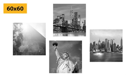 SET OBRAZŮ ČERNOBÍLÝ NEW YORK - SESTAVY OBRAZŮ - OBRAZY