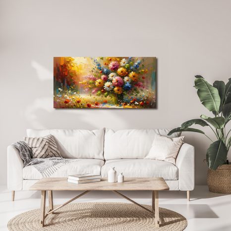 OBRAZ LUČNÍ KVÍTÍ V PAPRSCÍCH - OBRAZY KVĚTŮ - OBRAZY