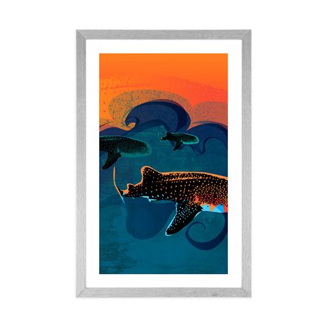 POSTER MIT PASSEPARTOUT MEER VOLLER FISCHE - MOTIVE AUS UNSERER WERKSTATT - POSTER