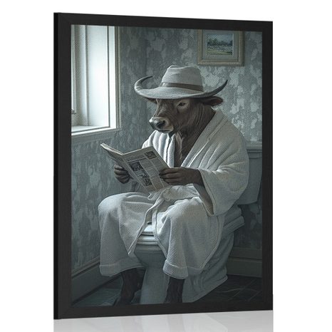 POSTER BIVOLUL CU ZIAR PE TOALETĂ - BIVOLI - POSTERE