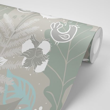 SAMOLEPÍCÍ TAPETA LIDOVÝ MOTIV V ZELENÉM PROVEDENÍ - SAMOLEPÍCÍ TAPETY - TAPETY