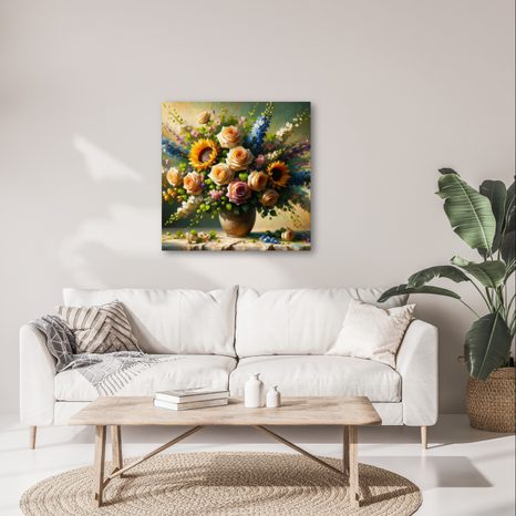 OBRAZ KYTICE RŮŽÍ A SLUNEČNIC - OBRAZY KVĚTŮ - OBRAZY