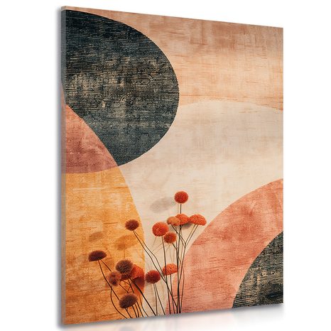 WANDBILD MUSTER MIT BLUME PEACH FUZZ - WANDBILDER ABSTRAKTE FORMEN - BILDER