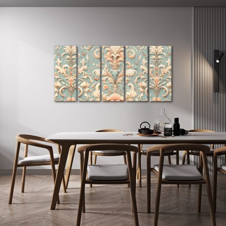 5-DÍLNÝ OBRAZ VINTAGE ORNAMENTY - OBRAZY ABSTRAKTNÍ TVARY - OBRAZY