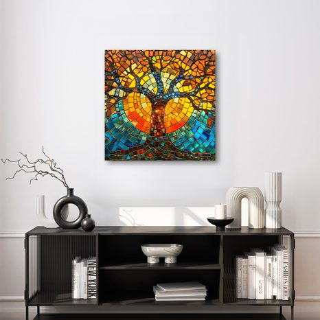 KÉP NAPFÉNYES MOZAIK ÉLETFA - ÉLETFÁK KÉPEK - KÉPEK