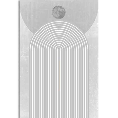 OBRAZ MODERNÍ ŠEDÁ DUHA MID-CENTURY - ABSTRAKTNÍ OBRAZY - OBRAZY