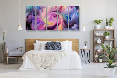 5-RÉSZES KÉP SZÍNES SPIRÁL - ABSZTRAKT KÉPEK - KÉPEK