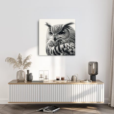 OBRAZ REALISTICKÝ PORTRÉT SOVY - OBRAZY PTÁCI - OBRAZY