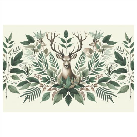 WANDBILD HIRSCH IM WALDKRANZ - BILDER VON HIRSCHEN - BILDER