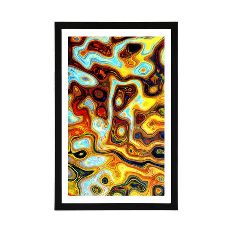 PLAKAT S PASPARTUOM ŠARENA APSTRAKCIJA - APSTRAKTNI I S UZORKOM - PLAKATI