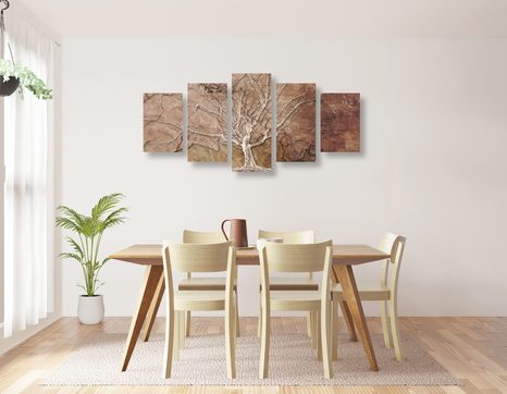 5-DÍLNÝ OBRAZ KORUNA STROMU - OBRAZY STROMY ŽIVOTA - OBRAZY