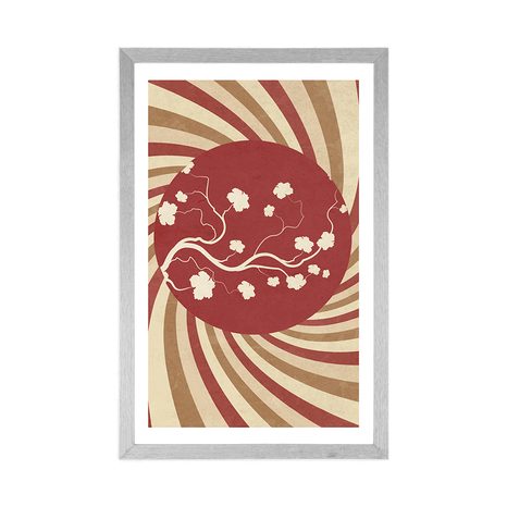 POSTER WITH MOUNT ASIAN GRUNGE BACKGROUND - VINTAGE AND RETRO - POSTERS