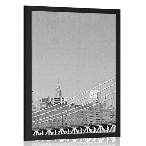 POSTER SKYSCRAPERS IN NEW YORK CITY IN BLACK AND WHITE - BLACK AND WHITE - POSTERS