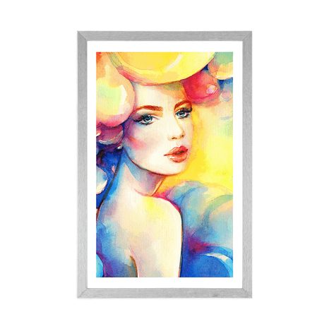 PLAKAT S PASPARTUJEM ŽENSKA OČARLJIVOST - ŽENSKE - PLAKATI