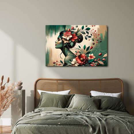 WANDBILD BLUMEN-GÖTTIN - WANDBILDER FRAUEN - BILDER