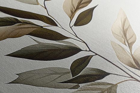 QUADRO SU TELA – FOGLIE DI LUSSO CON UN TOCCO DI MINIMALISMO - QUADRI ALBERI E FOGLIE - STAMPE E QUADRI