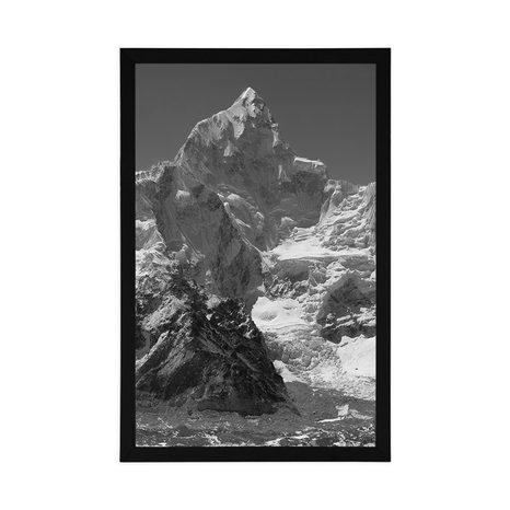 AFFICHE – SOMMET DE MONTAGNE MAGNIFIQUE EN NOIR ET BLANC - NOIR ET BLANC - AFFICHES