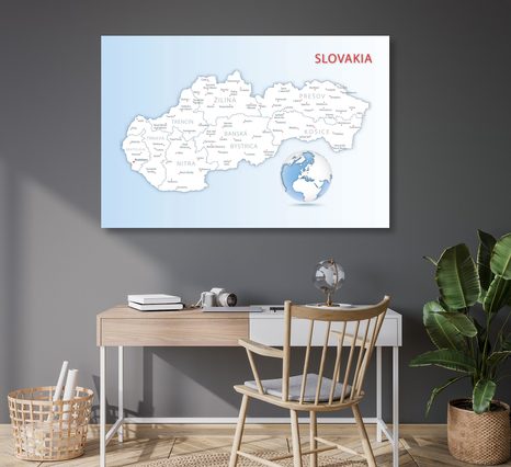 WANDBILD AUF KORK KARTE DER SLOWAKISCHEN REPUBLIK - WANDBILDER AUF KORK - BILDER