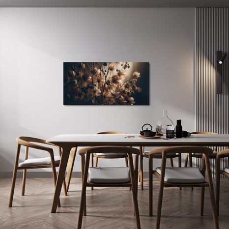 WANDBILD BRAUNE GETROCKNETE BLUMEN - BILDER BLUMEN - BILDER