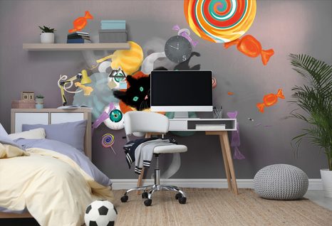 SAMOLEPÍCÍ TAPETA HALLOWEENSKÉ SLADKOSTI - SAMOLEPÍCÍ TAPETY - TAPETY