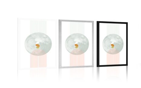 POSTER MODERNER KREIS MIT EINEM REGENBOGEN MID-CENTURY - MOTIVE AUS UNSERER WERKSTATT - POSTER