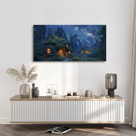 SLIKA BLAGDANSKA KUĆICA POD ZVIJEZDAMA - ŠARENE KUĆE - SLIKE