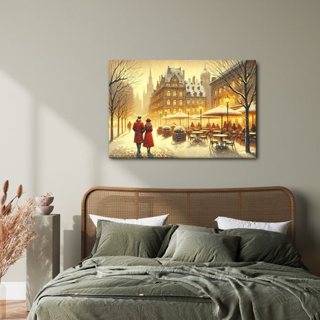 WANDBILD WINTERROMANZE - BILDER VON MENSCHEN - BILDER